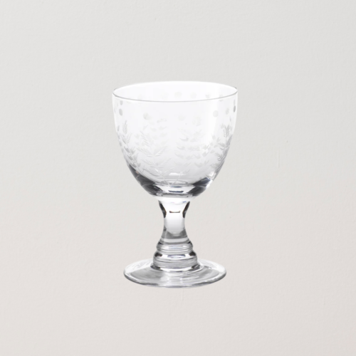 Spring Leaves Cut Design Red Wine Glass