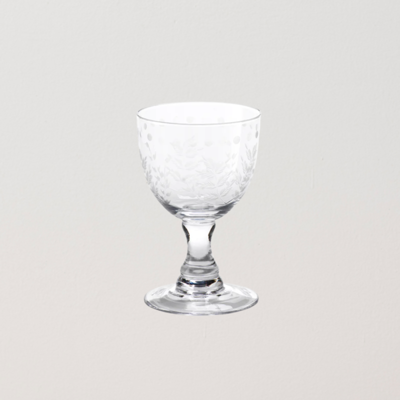 Untitled design Spring Leaves Cut Design White Wine Glass